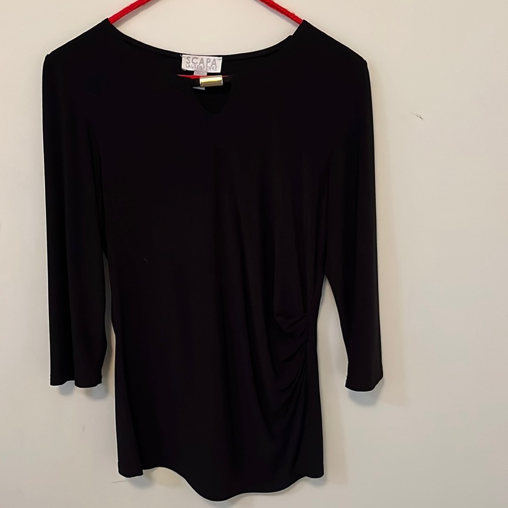 SCAPA LAUREN PERRE black aysymmetrical top M